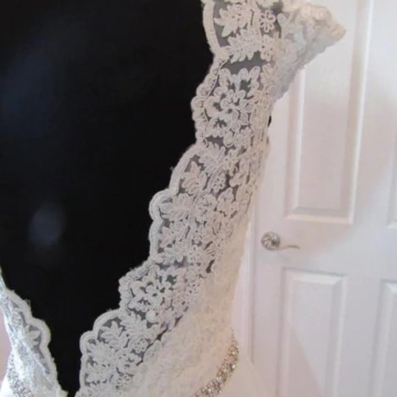 BRAND NEW! NEVER WORN! Allure 2851 Wedding Dress (Size 10, Champagne and Ivory) - Picture 10 of 15
